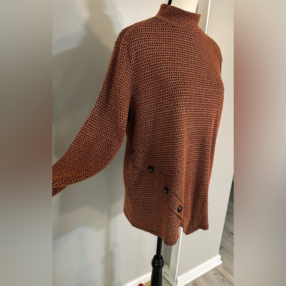 🩵4 items for $30- I.N. Studio high neck sweater Design button side 107